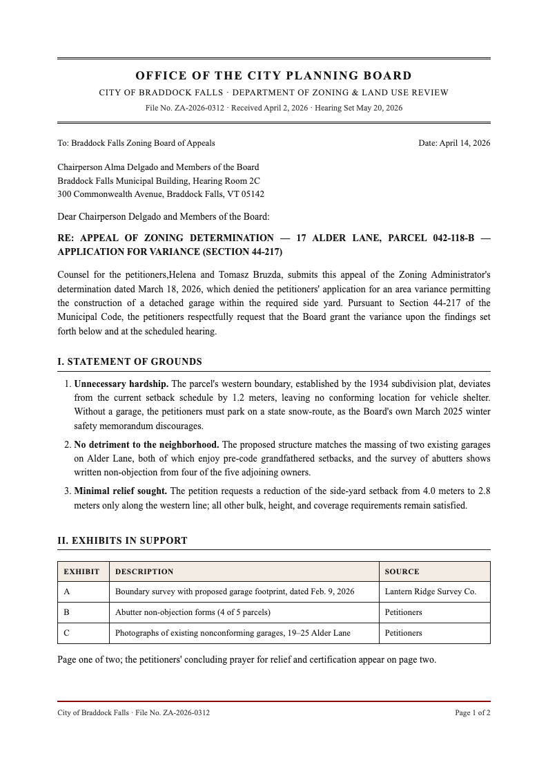 Government Gazette Formal Letter